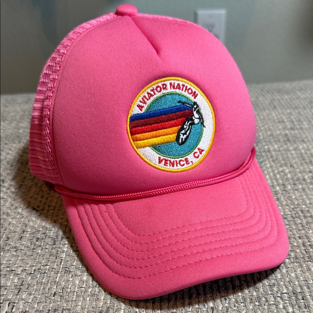 Aviator Nation‎ Venice,CA Trucker Hat Vintage Neon Pink OSFM
